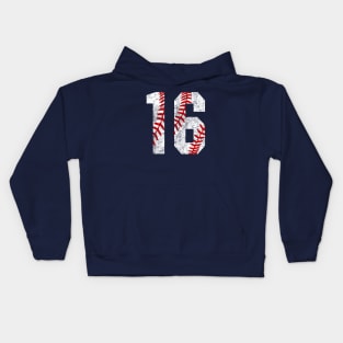 Vintage #16 Baseball Laces Baseball Mom Jersey Love Baseball T-shirt Kids Hoodie